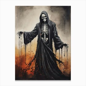 Dance With Death Skeleton Painting (15) Canvas Print