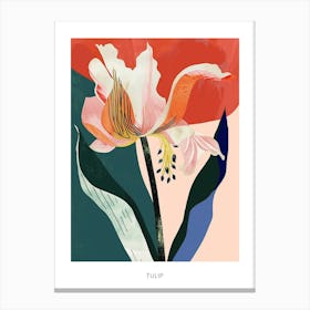 Colourful Flower Illustration Poster Tulip 4 Canvas Print