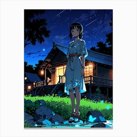 Night Sky Anime aesthetic 35 Canvas Print