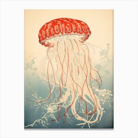 Sea Nettle Jellyfish Japanese Illustration 1 Canvas Print