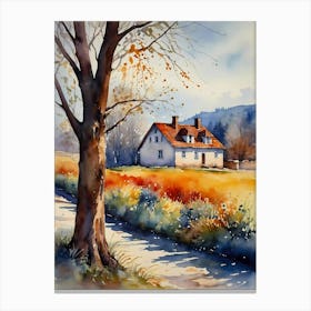 Watercolor Of A House 3 Canvas Print