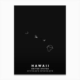 Hawaii United States Black Map Canvas Print