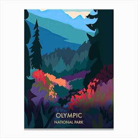 Olympic National Park Travel Poster Matisse Style 5 Canvas Print