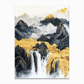 Atlas Mountain Range Golden Peaks - Golden Mysticism Canvas Print