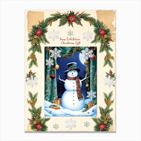 William Morris Snowman Christmas Card Canvas Print