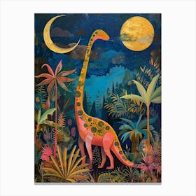 Colourful Dinosaur In The Landscape Painting 2 Canvas Print