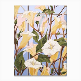 Morning Glory 4 Flower Painting Canvas Print
