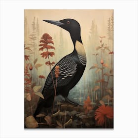 Dark And Moody Botanical Common Loon 4 Canvas Print