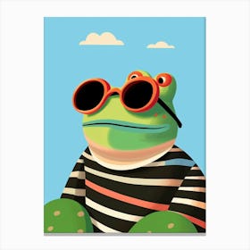 Little Frog 2 Wearing Sunglasses Canvas Print