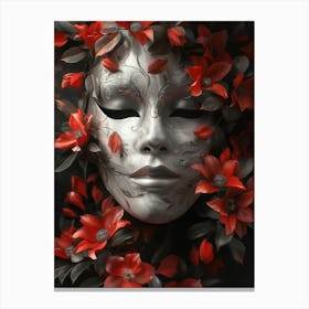 Mask With Flowers Canvas Print