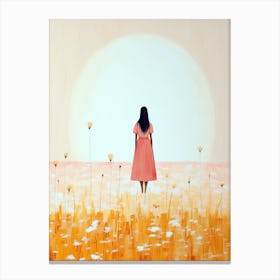 Feathered Pathways, Boho Art Style Canvas Print