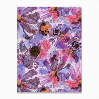 Tie Dyed Floral Canvas Print