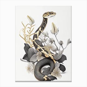 Madagascan Ground Boa Gold And Black Canvas Print