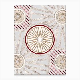 Geometric Abstract Glyph in Festive Gold Silver and Red n.0022 Canvas Print