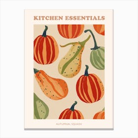 Autumnal Squash Pattern Poster 2 Canvas Print