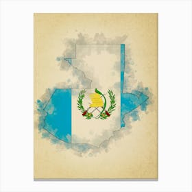 Guatemala Flag Vintage Canvas Print
