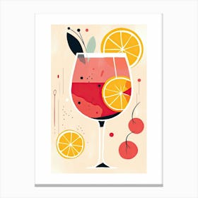 Illustration Sangria Floral Infusion Cocktail 1 Canvas Print