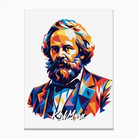 Karl Marx 02 Portrait WPAP Pop Art Canvas Print