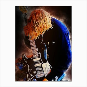 Kurt Cobain And His Beloved Guitar Canvas Print