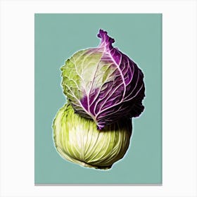 Cabbage 2 Bold Graphic vegetable Canvas Print