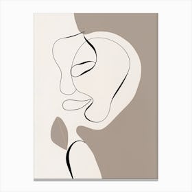 Face Line Art Abstract 7 Canvas Print