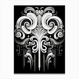 Surreal Symmetry Abstract Black And White 4 Canvas Print