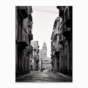 Palermo, Italy, Mediterranean Black And White Photography Analogue 4 Canvas Print