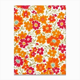 Bellflower Floral Print Warm Tones 2 Flower Canvas Print