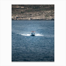 Speed Boat in the Mediterranean Sea Canvas Print