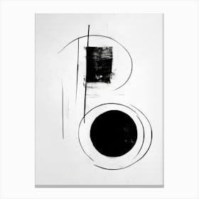 Simplicity Abstract Black And White 1 Canvas Print