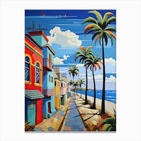 Long Beach, California, Matisse And Rousseau Style 2 Canvas Print