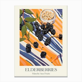 Marche Aux Fruits Elderberries Fruit Summer Illustration 1 Canvas Print