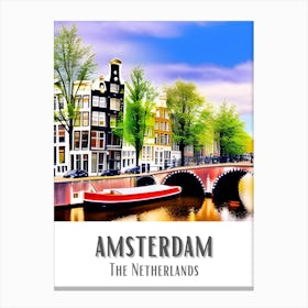 Amsterdam Colorful Cityscape 3 Canvas Print