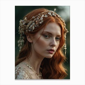 Portrait of a girl wearing a crown on her head 1 Canvas Print