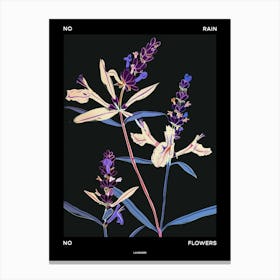 No Rain No Flowers Poster Lavender 1 Canvas Print