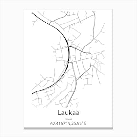 Laukaa,Finland Minimalist Map Canvas Print