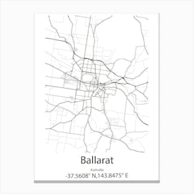 Ballarat,Australia Minimalist Map Canvas Print