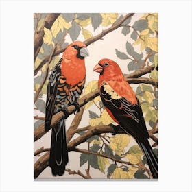 Art Nouveau Birds Poster Parrot 1 Canvas Print