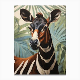 Okapi Tropical Animal Portrait Canvas Print