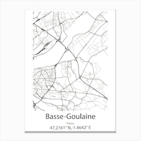 Basse Goulaine,France Minimalist Map Canvas Print