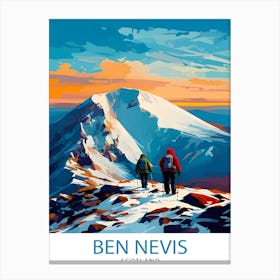 Ben Nevis Scottish MountainTravel Poster Canvas Print