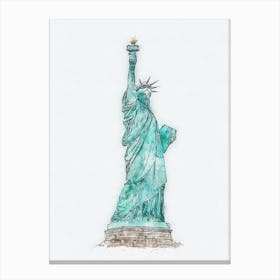 Statue Of Liberty Watercolor Painting 6 Canvas Print