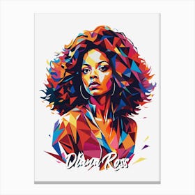 Diana Ross 01 Portrait Music Icon Style WPAP Pop Art Canvas Print