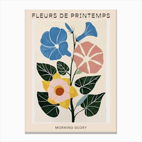 Spring Floral French Poster  Morning Glory 2 Canvas Print