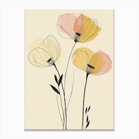 Boulder Flower Market Boho Minimalist Style Canvas Print