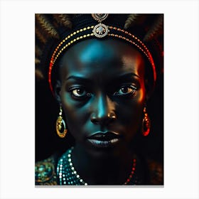 Portrait Of African Woman Canvas Print