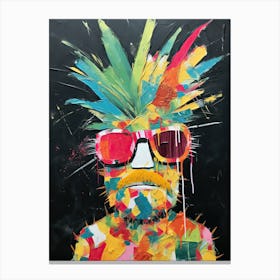 Hawaiian Man, Pineapple express Basquiat-Style Canvas Print