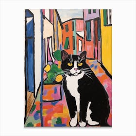 Painting Of A Cat In Modena Italy Canvas Print