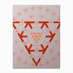 Geometric Abstract Glyph Circle Array in Tomato Red n.0014 Canvas Print