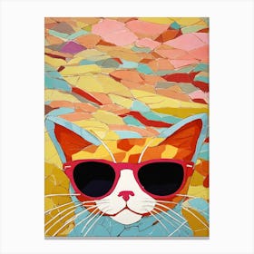 Cat In Sunglasses-Festival Vibes Canvas Print